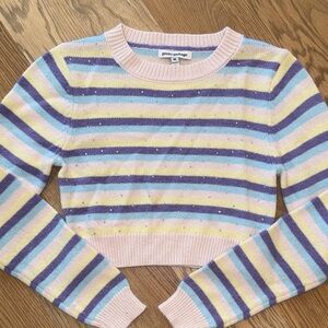 Pretty Garbage Striped Crew Neck Sweater - Multicolor